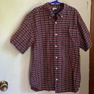 Old Navy NWOT plaid short sleeve shirt red blue white and gold